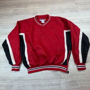 Vintage 90s Russell Athletic Red‎ Water Resistant Windbreaker Pullover Jacket XL